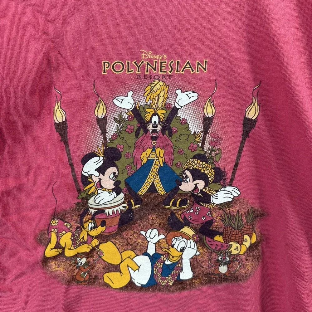 Vintage Mickey Inc Shirt Kids Medium Pink Disney Polynesian Resort Tee Graphic